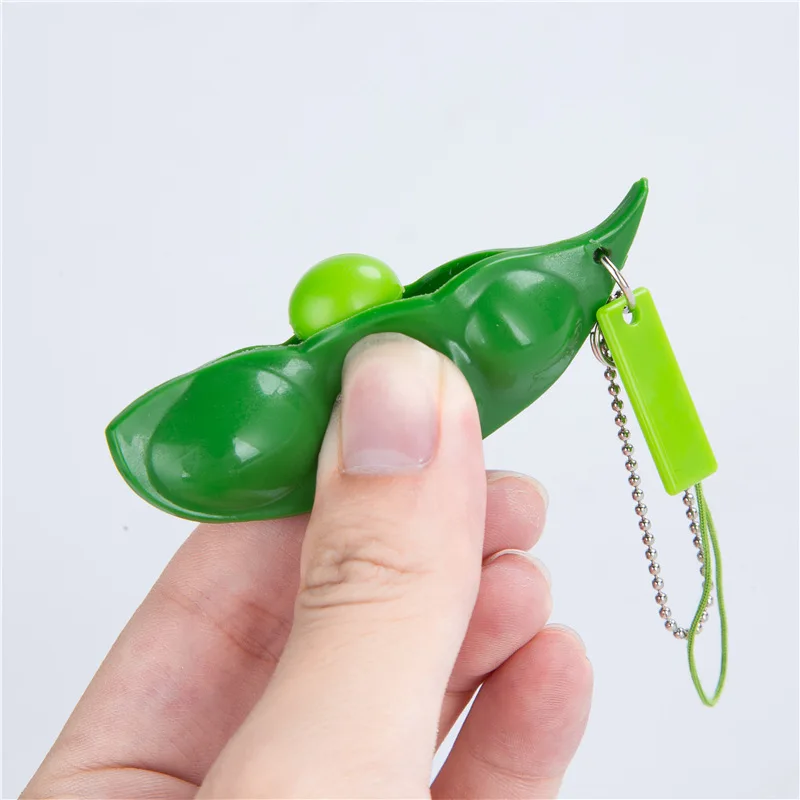 Wholesale Key Ring Reducing Stress Squeeze Bean pea fidget toy