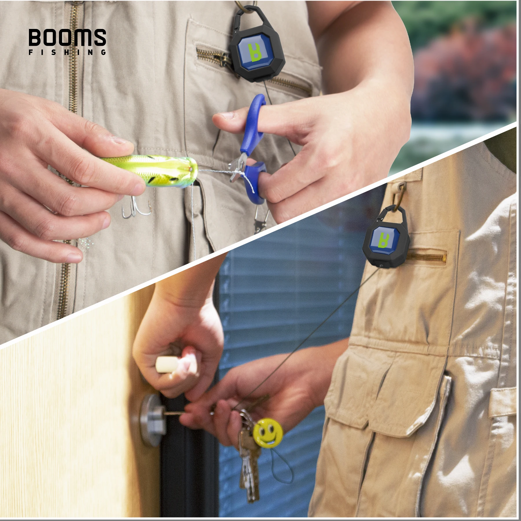 RG4 Heavy Duty Locking Retractable Gear Tether Key Reel Retractable Keychain ID Badge Holder with 27.5in Steel Retractable Cord