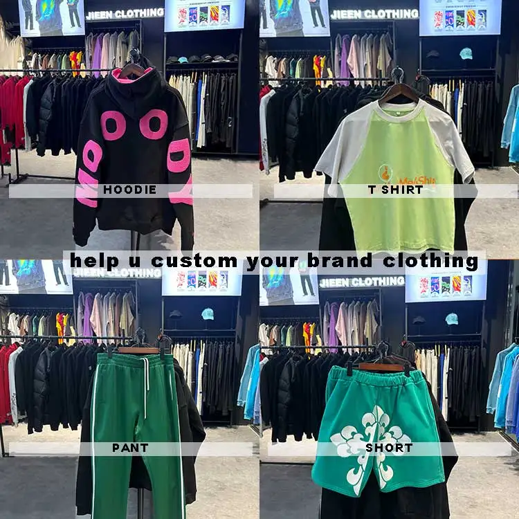 High Quality French Terry Oversized Hoodie Unisex Cropped Hoodie Men Printing Embroidery Custom Hoodies