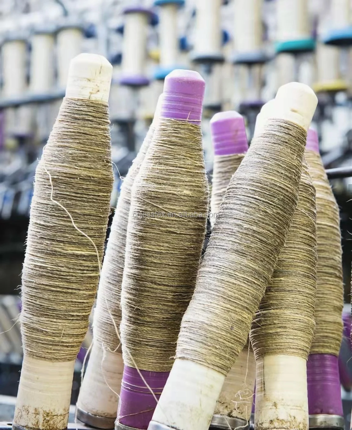 JECATEX NM36 100% ORGANIC SEMI-BLEACHED LINEN YARN LONG FIBER FRENCH LINEN, WHOLESALE  GOTS CERTIFIED,SUSTANIBLE