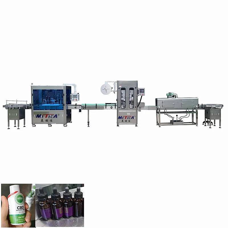Shanghai METICA CBD oil filling capping machine dropper bottle filling capping machine