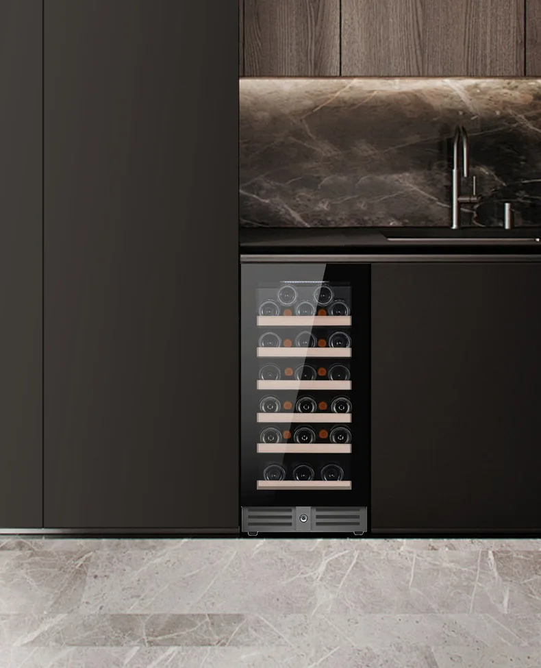 18 Bottle Electronic Wine Cooler Home Hotel Use Custom Mini Freestanding Refrigerator LED Light Glass Door Electric Power Source