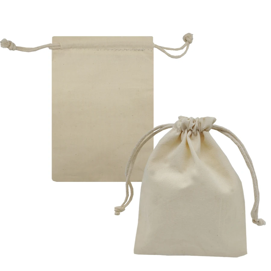 
Custom eco friendly recycled eco personalized canvas plain small packaging 5x7 cotton bag for jewelry 