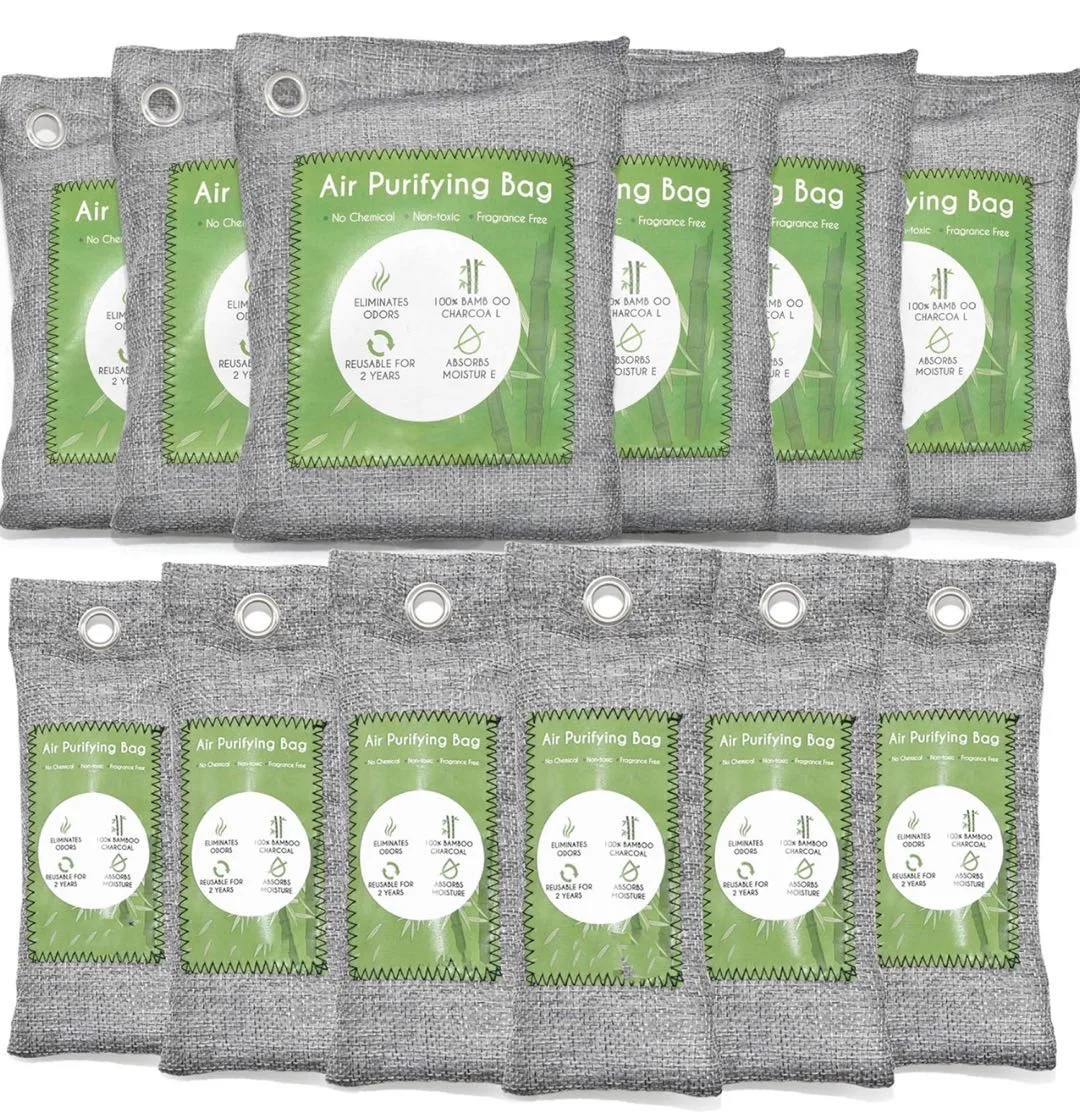 CHENQUE Natural Bamboo Air Purifying Bag Activated Charcoal Bags Odor Absorber Charcoal Air Purifier Moisture Car Air Freshener
