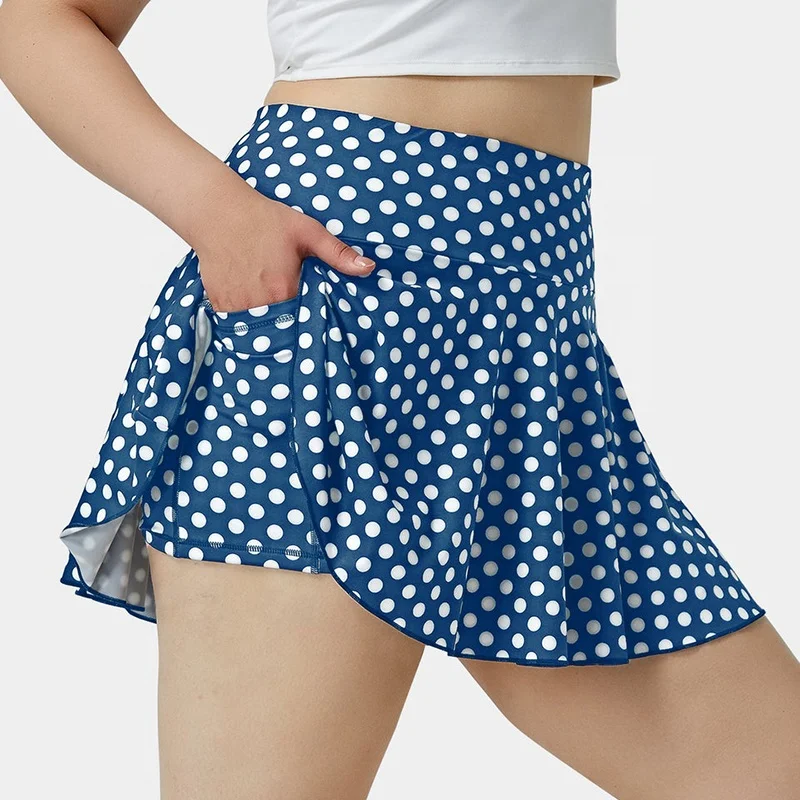 Custom Wholesale Sublimation Print High Waist Sportswear Side Shorts Golf Wear For Women Plus Size Tennis Dress With Pocket