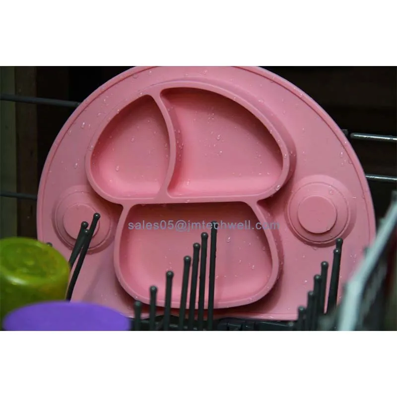 Heat resistant oval silicone mini baby suction placemat plate