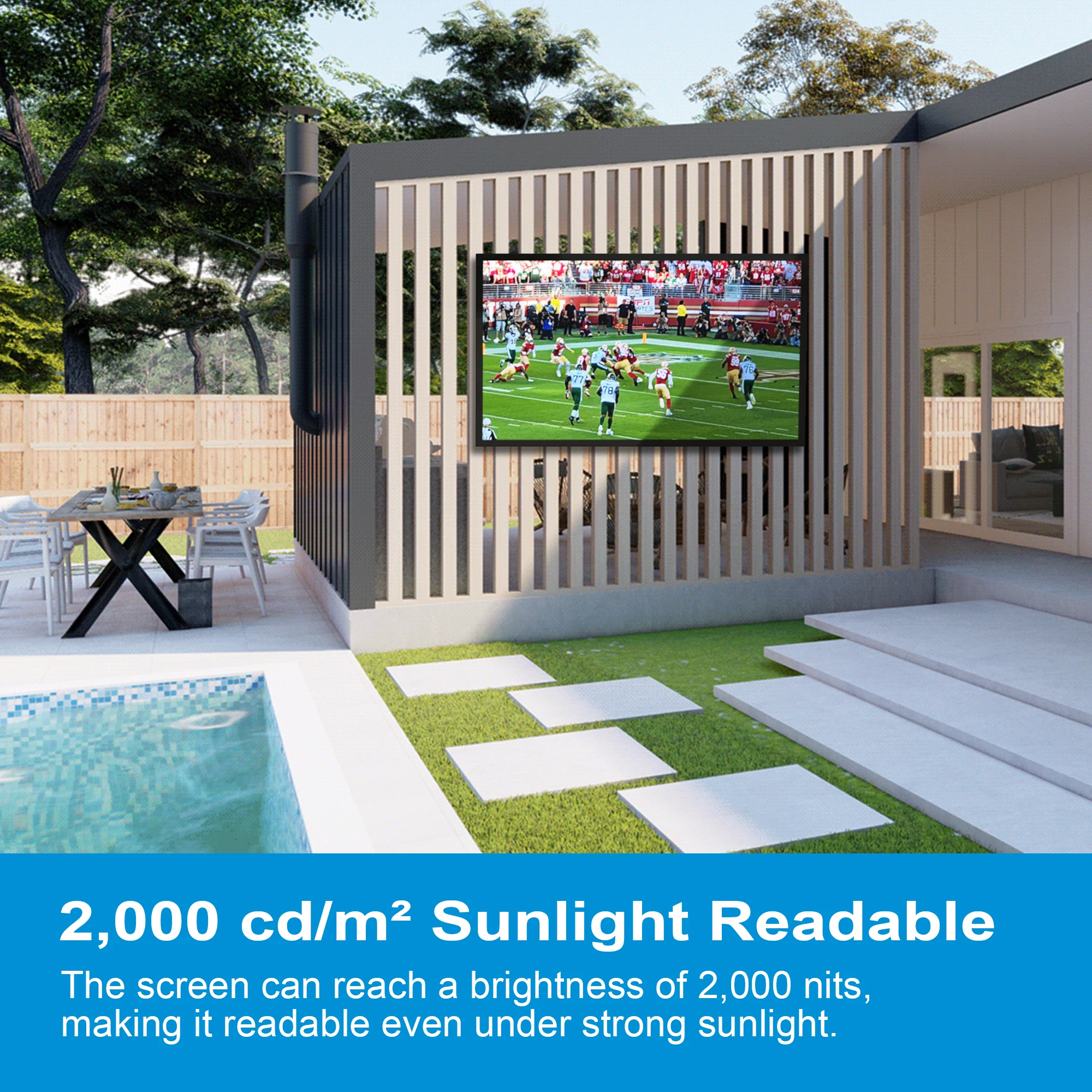 Smart Waterproof TV outdoor high brightness display