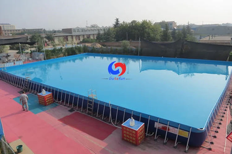 Large portable prefabricated steel metal wall 30m*15m*1.5m rectangular above ground swimming pool