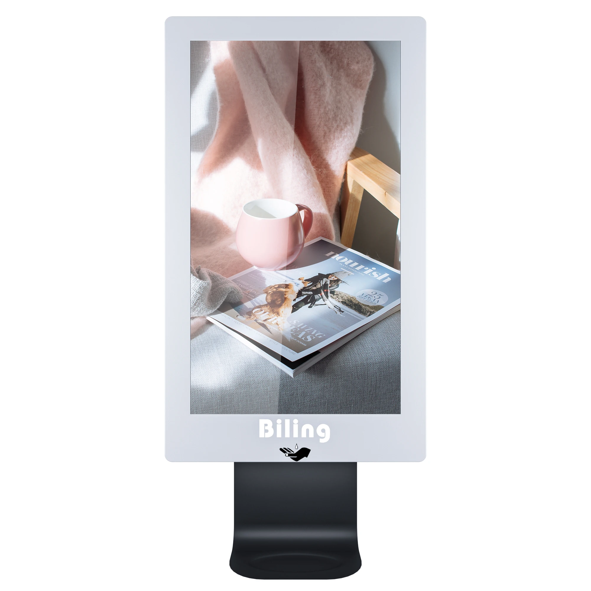 lcd интегрированный бесконтактный цифровой вывески киоск рекламный экран дезинфицирующее средство для рук