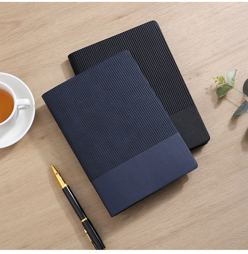 School Office Supplies Leather Soft Cover Luxury Notebook Handmade Diary A5 LOGO Leather Bound Lined Journal Notebook