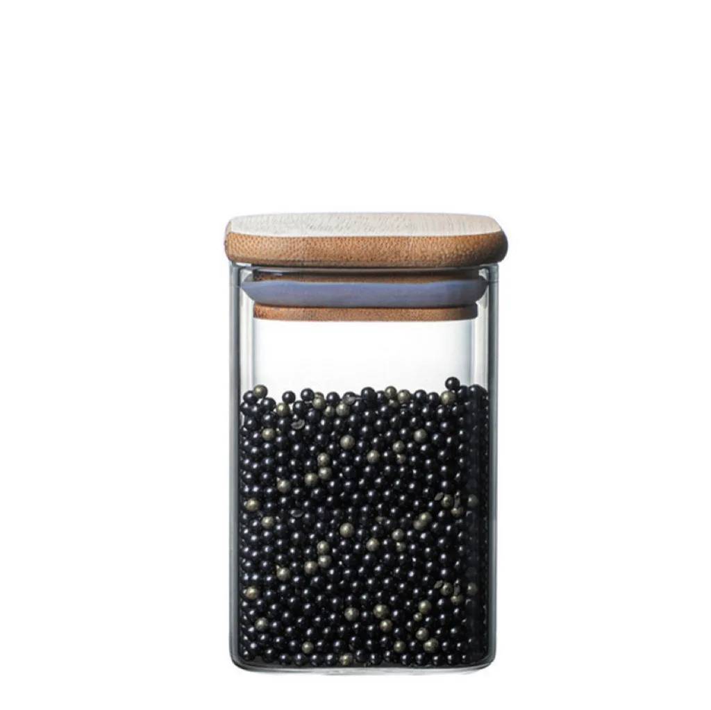 Borosilicate 250 Ml Square Glass Jar Square Glass Jar 550Ml High Quality Square Shape Glass Jar