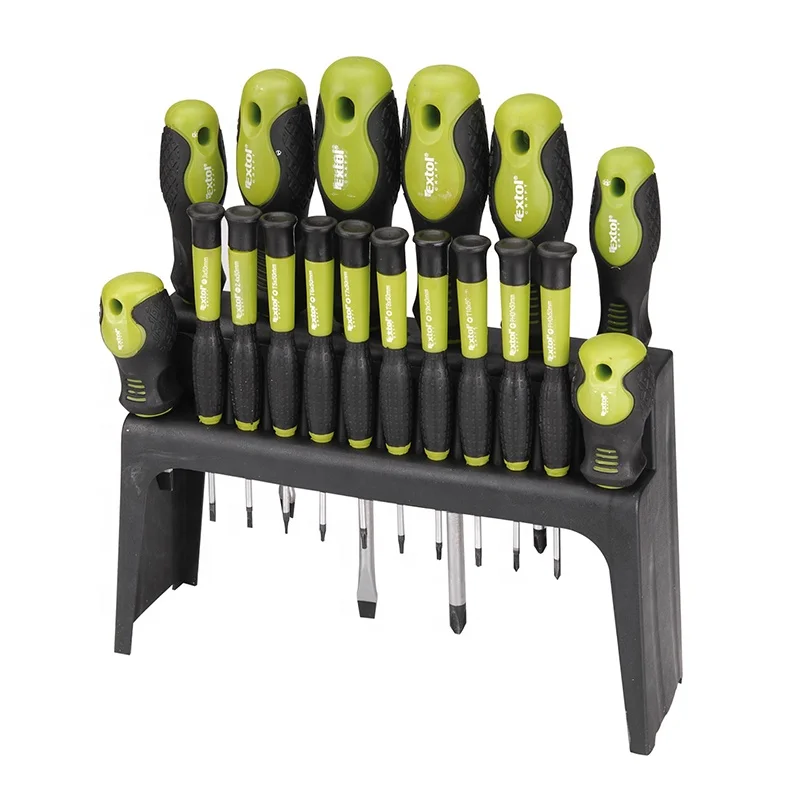53145 EXTOL 18 pcs portable cordless promotional tester screwdriver set