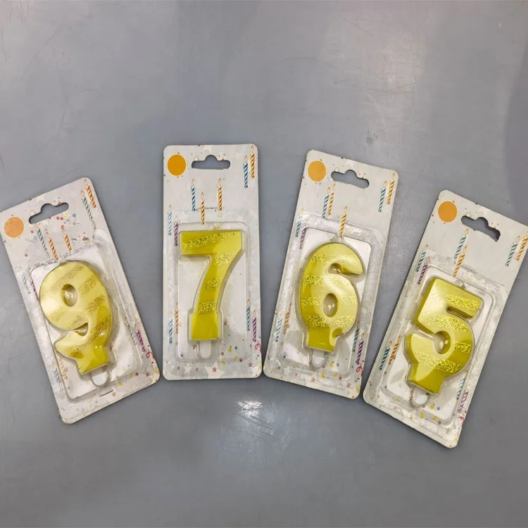 Party Birthday cake Birthday candle Personalized gold powder Numeral  candle cake candles
