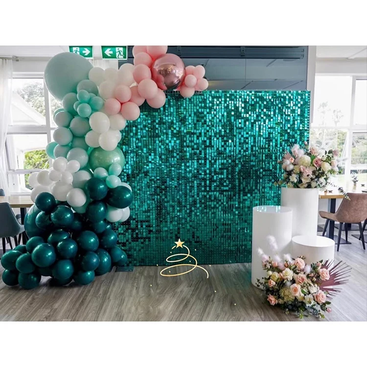 Party Event Backdrop Wedding Birthday Decoration Background Shimmer Air Active Panel Sequin Wall