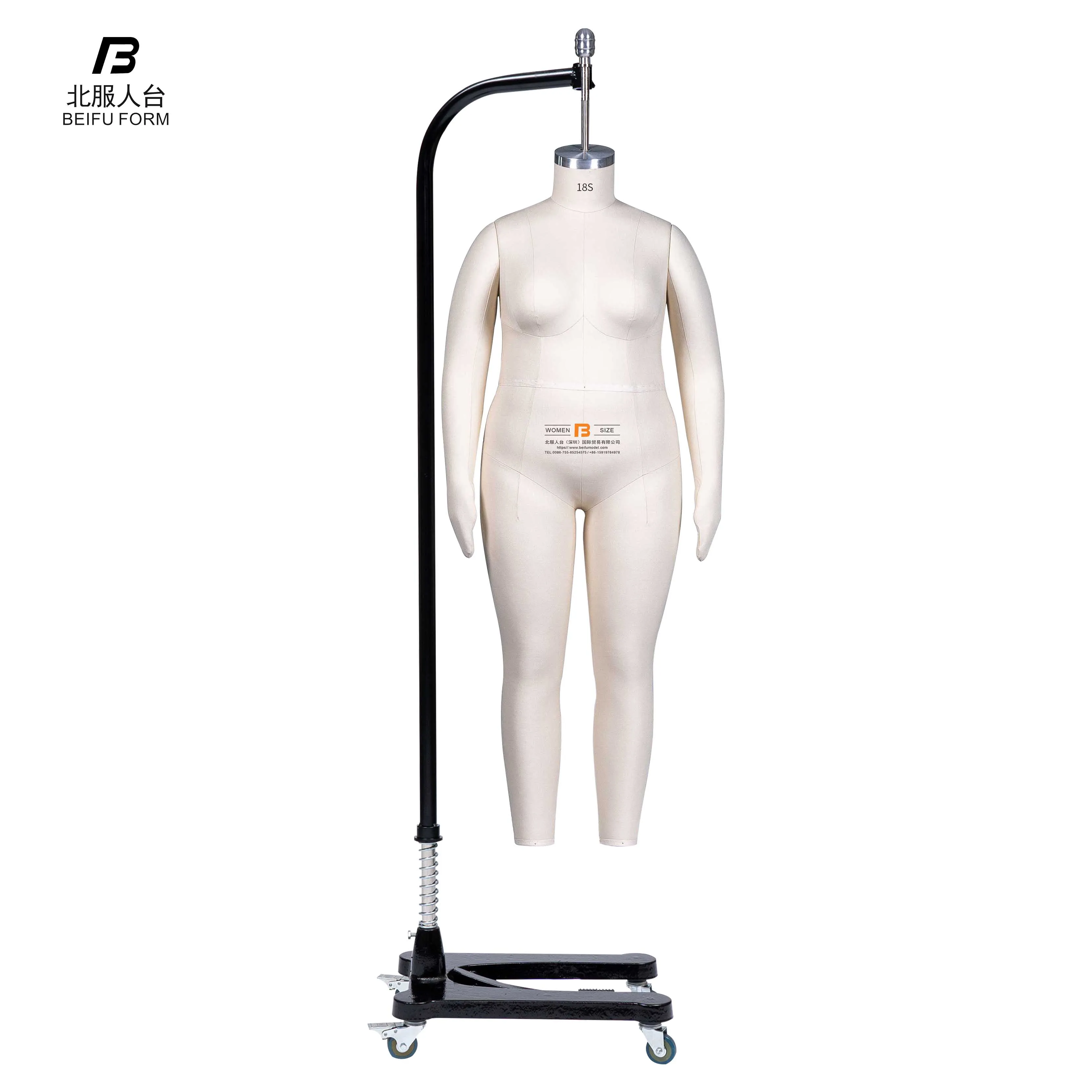 Beifuform full body mannequin USA size 18 female dress form for sewing tailor designer women plus size mannequin with hands