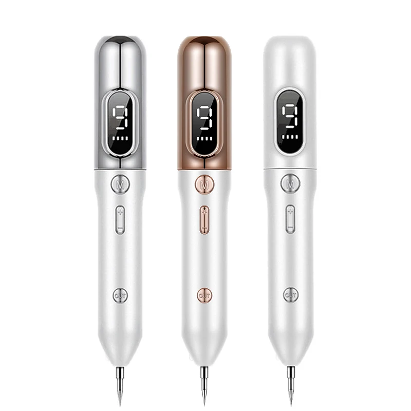 Multi-functional tattoo removal and freckle point mole pen USB Rechargeable LED screen Electric ion carbide beauty pen