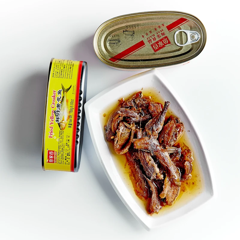 
Good Taste Canned Fish Manufacturer 168g Canned Croaker Fish Yellow 