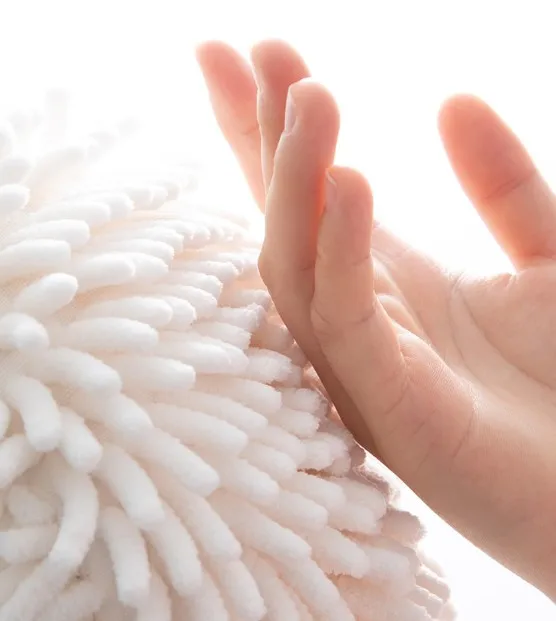High Water Absorbent Household Chenille Hand Towel Ball Hanging Soft Bathroom Rag Towel