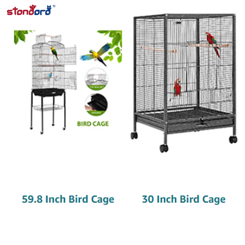 
Large Bird Cage with Play Top and Rolling Stand for Parrots Conures Lovebird Cockatiel Parakeets 2021 new design 
