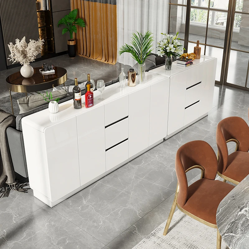 Solid wood wooden side cabinet pantry cabinet in dinning room Simple white durable various sideboard table