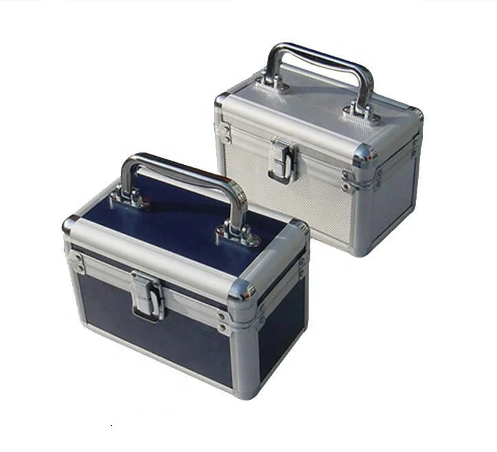 50pieces  Customized aluminum carrying storage box CD case Yellow Square Aluminum CD Suitcase