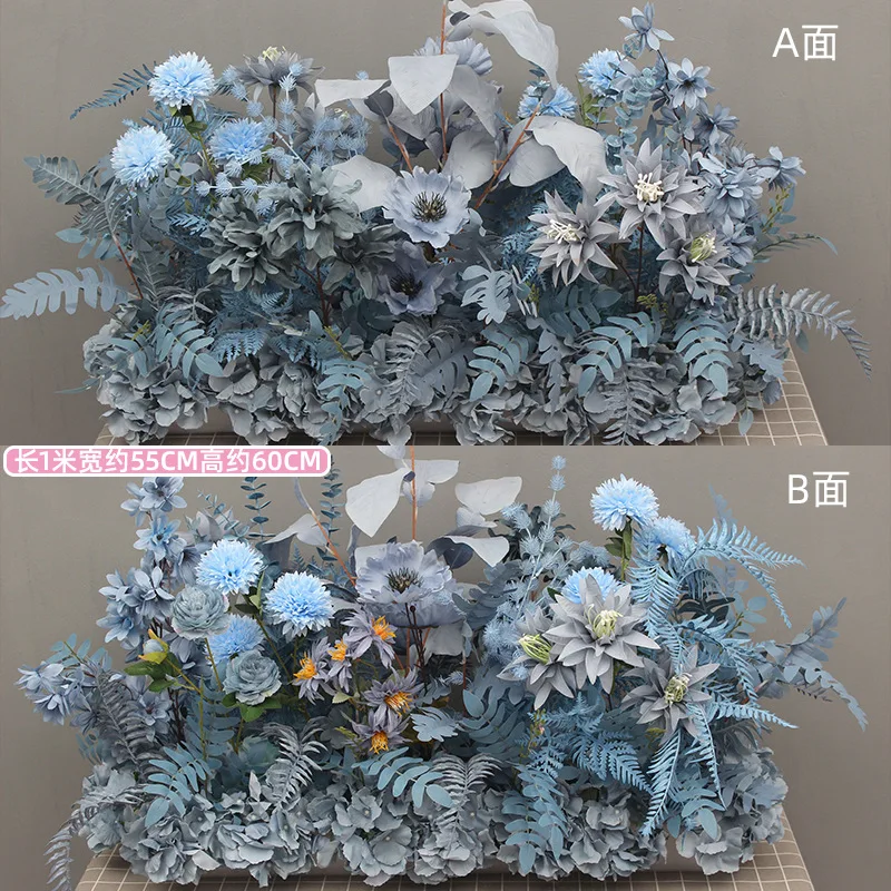 New large-scale floor flower simulation silk flower finished product decoration eucalyptus flower row