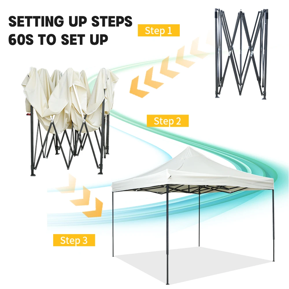 High Quality  3*6M Gazebo Fabric Pop Canopy Folding Tent Trade Show Outdoor Advertising Customizable Logo Insurance Education