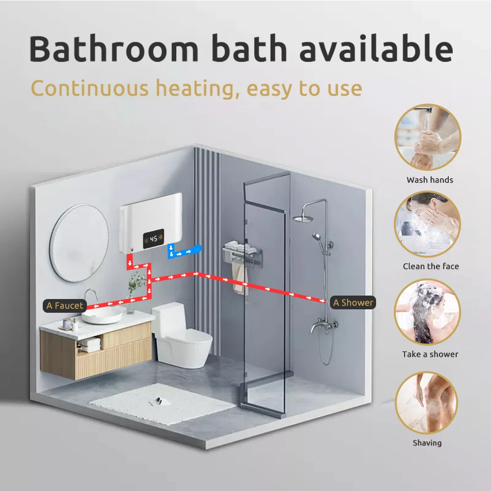 2022 Factory wholesale Hot 110-240v dc Instant Water Heater Tankless Water Heater Electric Water Heaters