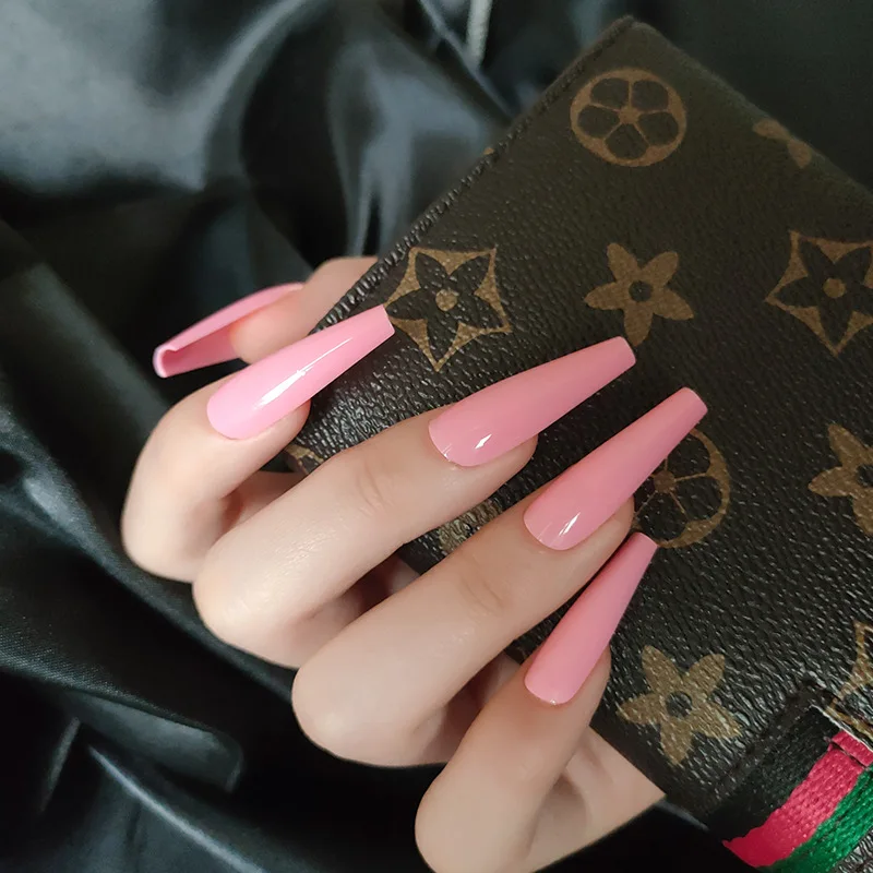 
New Fashion Nails Arts Full Cover Rainbow Bright false nails coffin Press On Nails Art False Extension Tips 