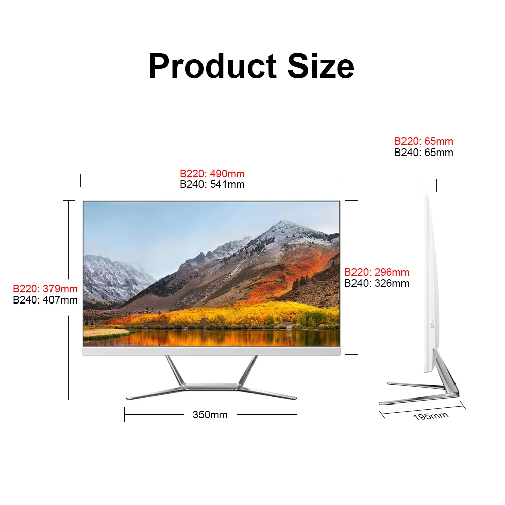 Desktop I3 I5 I7 Aio Computer 4gb Wifi 21.5 Inch All In One Monoblock Pc With Keyboard Mouse