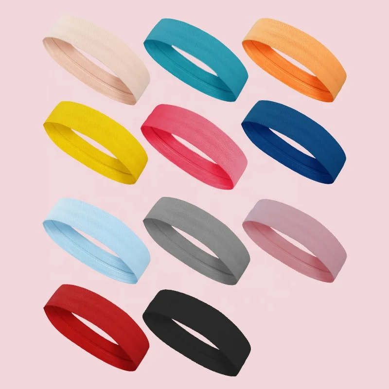 Wholesale Custom Logo Anti Slip Elastic Sports Headbands Sports Yoga Breathable Sweat Headbands For Outdoor Activities