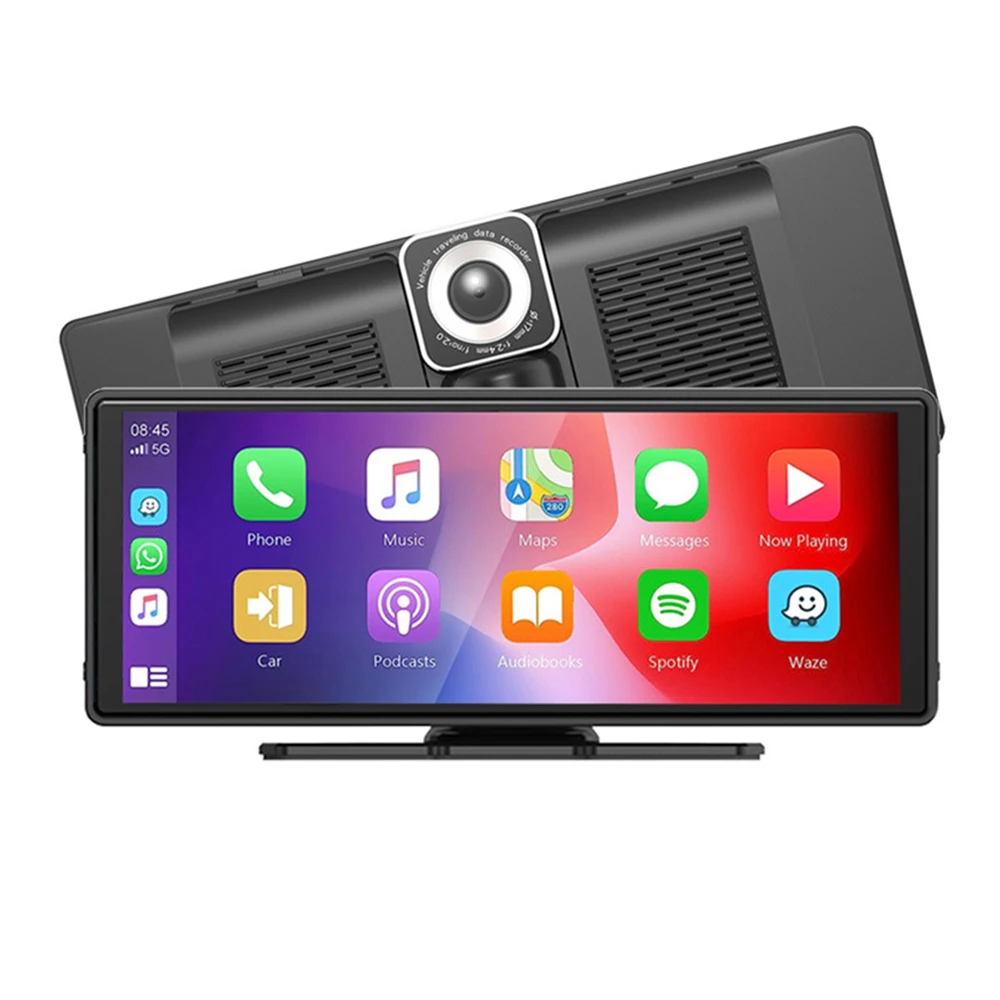 10.26 inch touch carplay screen 1080p dash cam DVR car screen wireless carplay android auto FM phone mirror link music player