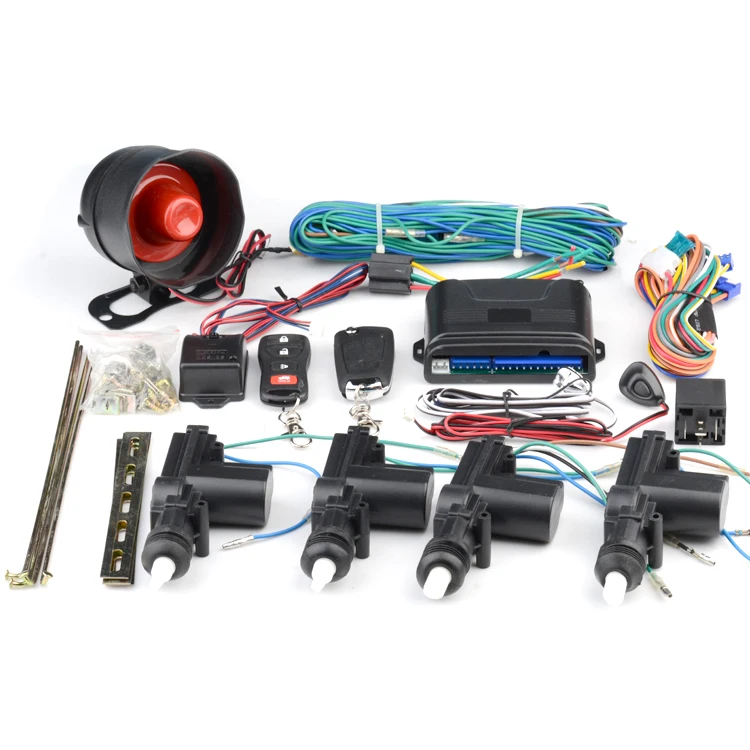 One Way Car Alarm Anti-Hijacking Auto Central Lock Car Alarm System With 4 PCS Central Door Lock Actuators System