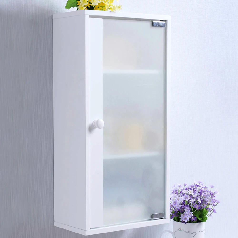 
Bathroom Furniture Modern MDF White Wood Glass Wall Storage Cabinet Vanity Bathroom Cabinets 