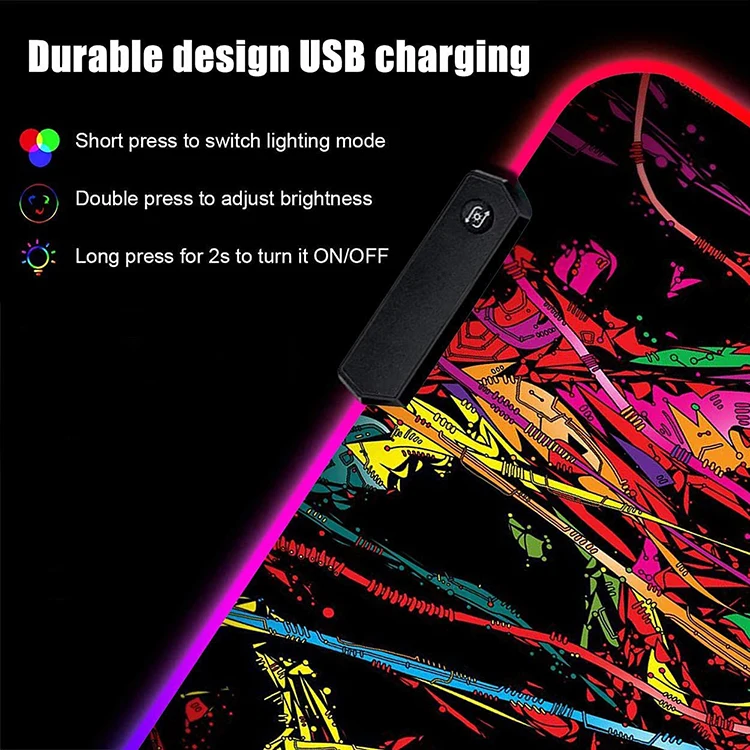 High Quality Large Size Desk Pad Custom Lighting Colorful RGB Mice Pads Led Game Non-slip USB Mouse Pad