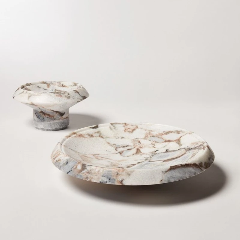 stonekocc Brand Elephant White Natural Marble Soft Decoration Fruit Plate Decoration Table Living Room Hotel Home Adorn