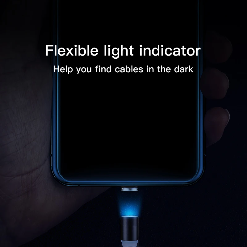 Free Shipping Best Quality Wholesale suction 2.4A Magnet Phone Charger 1M Nylon Led Magnetic Fast Charging Data Cable Micro Usb