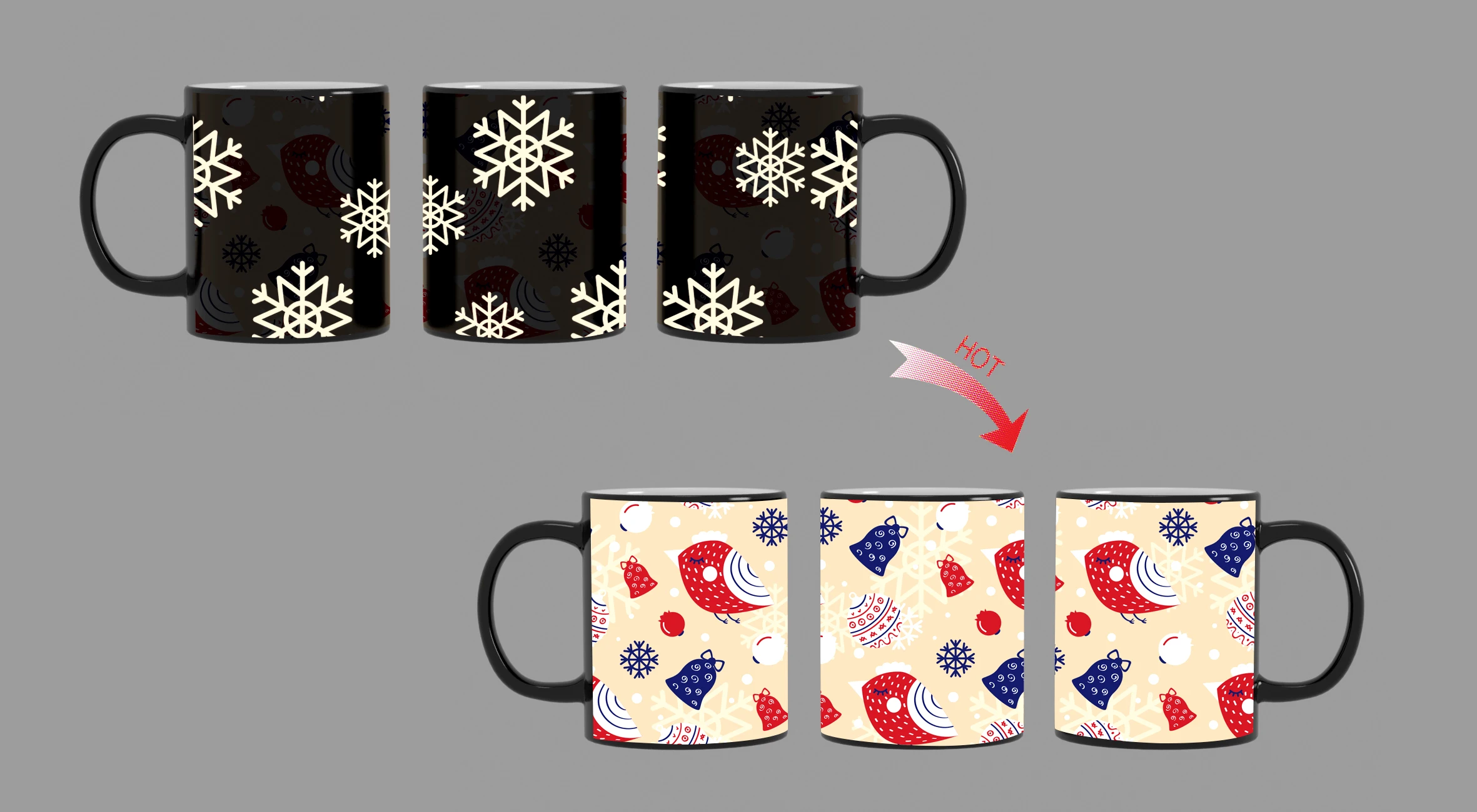 Drink Style Custom Marry Reusable Color Changing Market Sublimation Cup Coffee Ceramic Christmas Mug