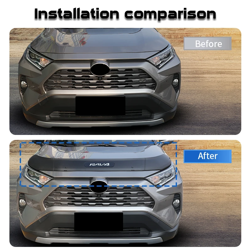 parts and accessories for cars front bug shield hood deflector hood protector  bonnet guard light for RAV4 2023