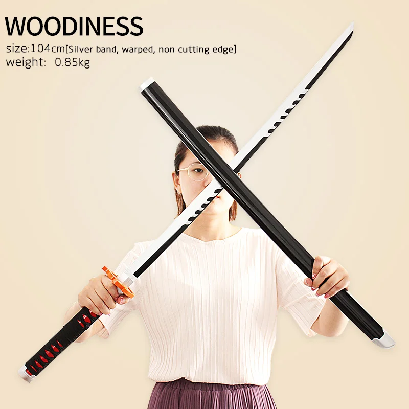 Bamboo Wooden 104cm Tanjiro Samurai Sword Katana Japanese Toy Katana Sword For Kids Cosplay