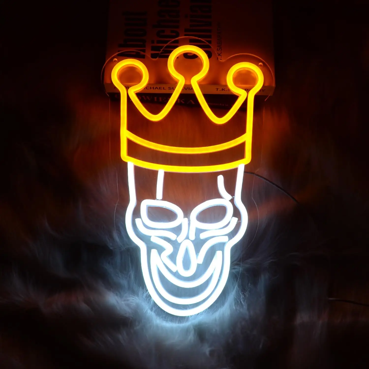 Crown Skull Neon LED Sign Skeletons with Crowns on Heads Gothic Punk Pirate LED Lamp