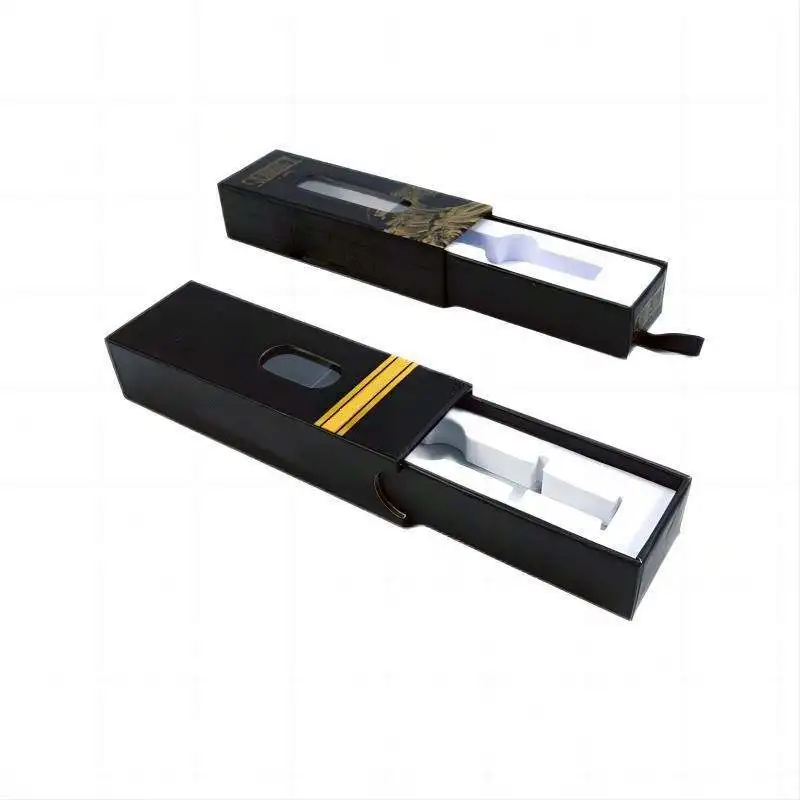 Custom LOGO OEM Printed folding type flat Packing Box 0.5ml 1ml EVA window cart Cartridge packaging box with insert customize