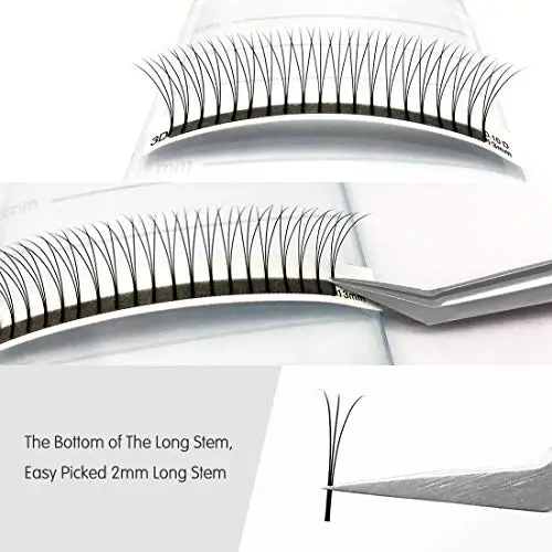
cruelty free vegan lashes 20d eyelashes extension long stem handmade premade fans 