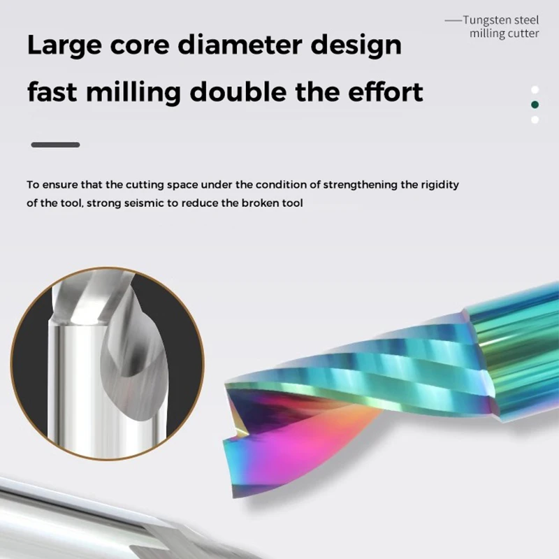 MDBT Single flute 3.175MM spiral carbide end mill tungsten steel end mill for aluminum Mold Making for aluminum