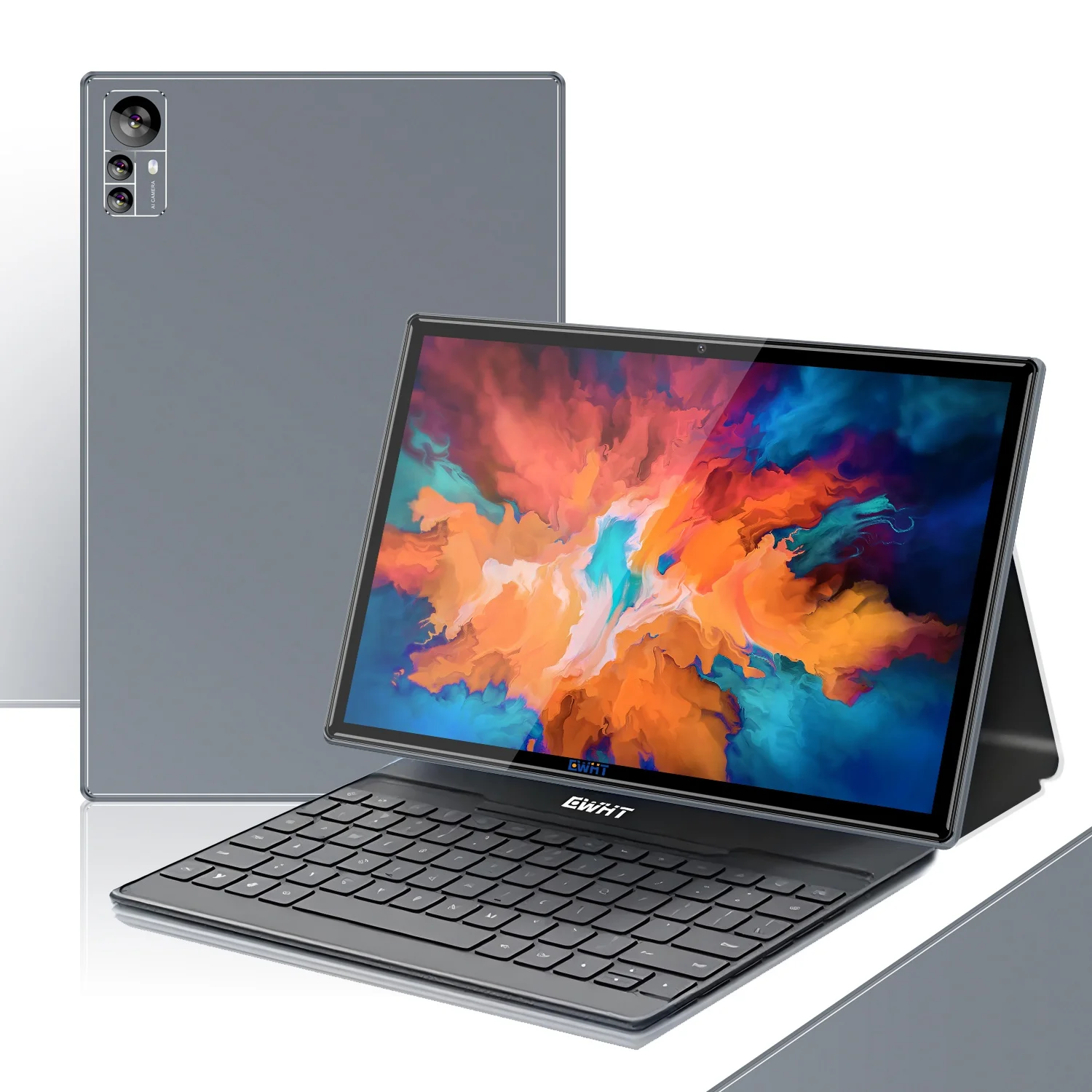 EXW 10.1 Inch Android 14 Tablet PC Hot Selling with 12GB 128GB Storage 2.0GHz CPU Keyboard Mouse Passive Pen Leather Case