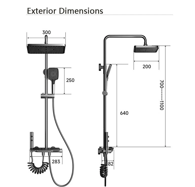 Shower Set Aluminum Alloy Bath Rain Booster Bathroom Shower