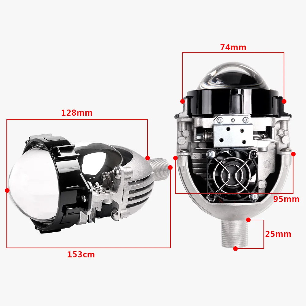 3 Inch LED Headlight Lens H8 Bi LED Lamp Lenses For Headlight H4 H7 H1 9005 9006 Angel Eyes Diode Projector Car Accessories