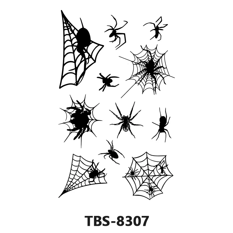 Custom Pumpkin Makeup Spooky and Face Scar Spider Tattoo Sticker Party Halloween Temporary Tattoo