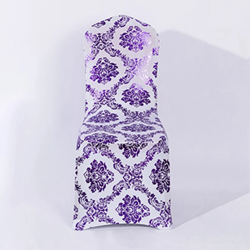 Bverionant Amazon Aliexpress Hot Event Bronzing Hotel Dining Stamping Flowers Banquet Chair Cover Folding Wedding Chair Covers
