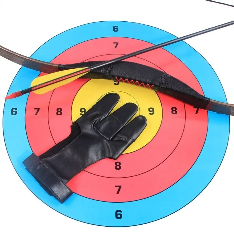
Archery Shooting Gloves Three Finger Protective Archery Gloves for Recurve Bows Hunting Finger 